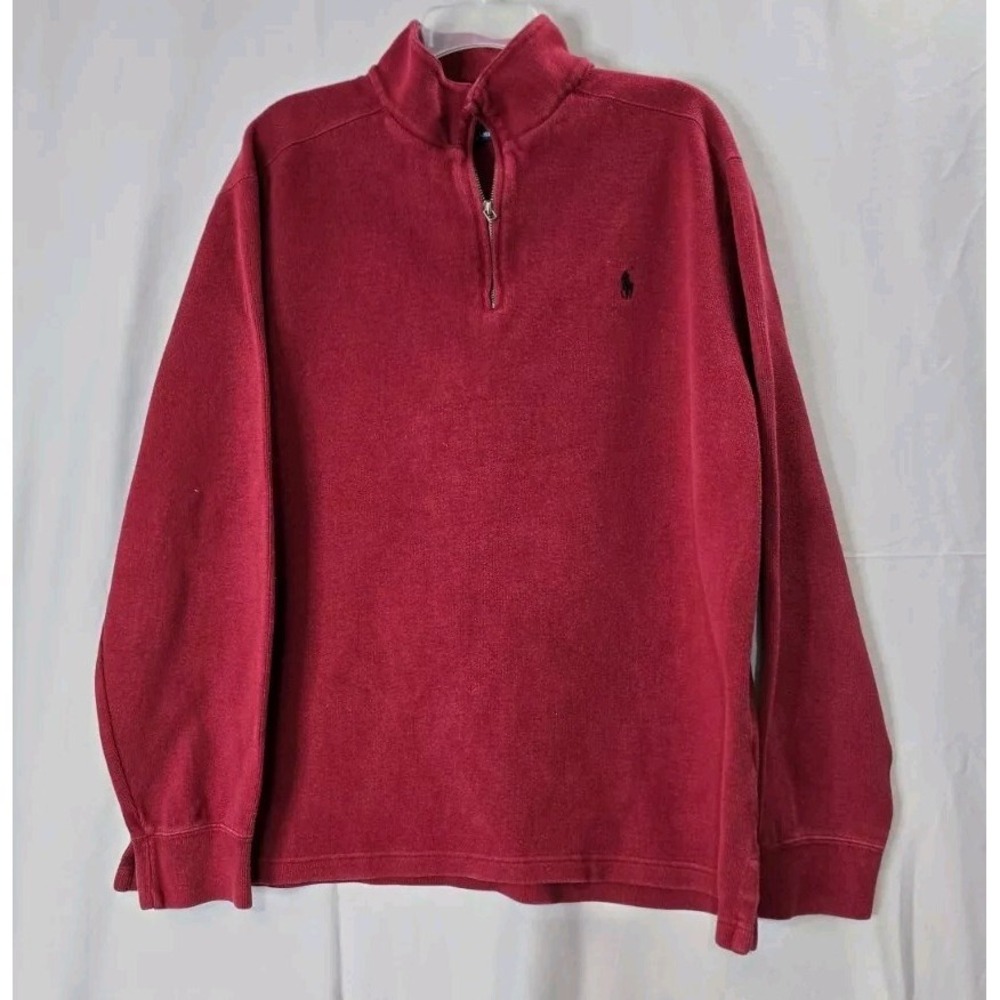 polo ralph lauren Men's  XL 1/4 Zip Sweater  Red Vintage